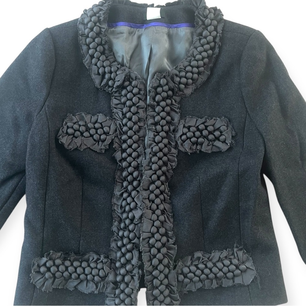 J Crew Women’s Grey 100% Wool Astrid Berry Cropped Jacket Blazer - Picture 5 of 10